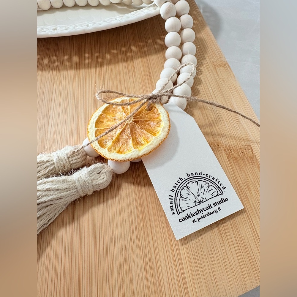 Handmade Wood Bead Garland |  58” Boho Farmhouse Tassel Decor | Gift Ready - Picture 15 of 16